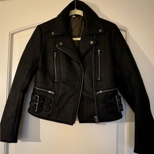 Free People Black Leather Jacket NWT